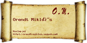 Orendt Miklós névjegykártya